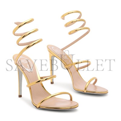RENÉ CAOVILLA CLEO METALLIC GOLD SANDAL 105 C12351